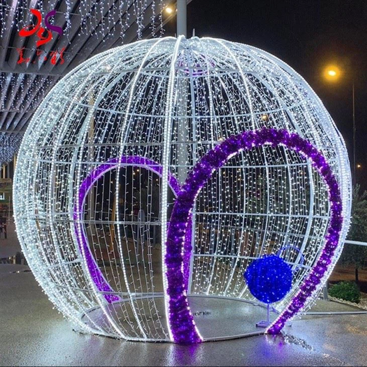 China Factory Solar Fairy Lights Outdoor Waterproof Motif Giant Christmas Led Light Up Ball Led Ball Motif Light