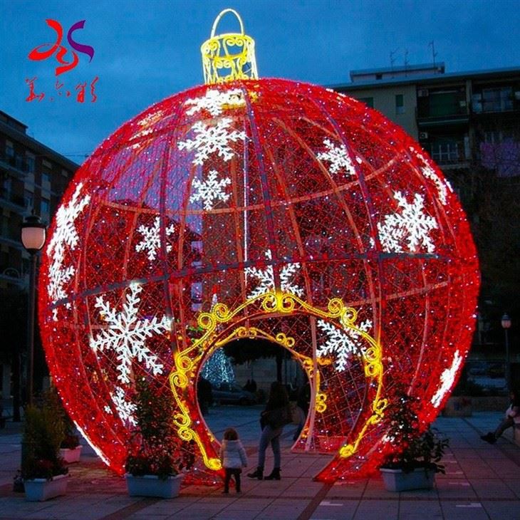Custom Commercial Outdoor Garden Project Decoration 3D Large Deco Motif Ball Lights Christmas Motif Light