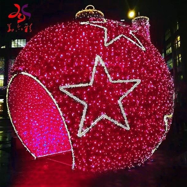 Custom Commercial Outdoor Garden Project Decoration 3D Large Deco Motif Ball Lights Christmas Motif Light